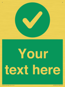 Custom green background, green circle with tick